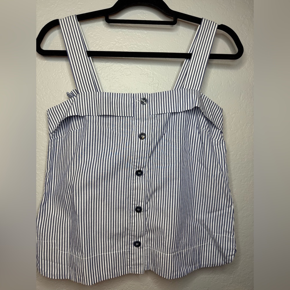 Banana Republic Blue and White Striped Shirt